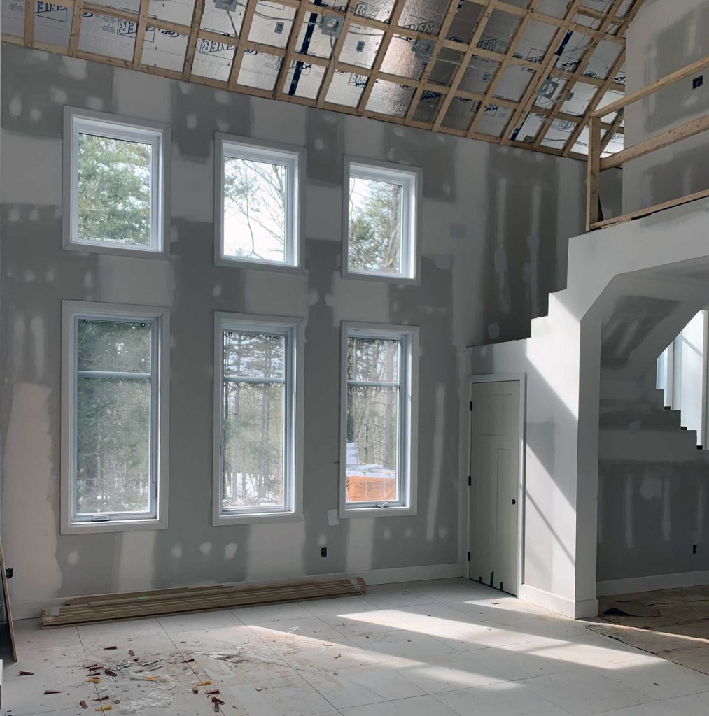 maison en construction de l'intérieur